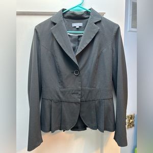 Case Gray Pinstripe Peplum Pleated Blazer - Size 4